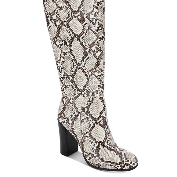 New KENNETH COLE Justin Snake Print Tall Boots - Picture 10 of 11